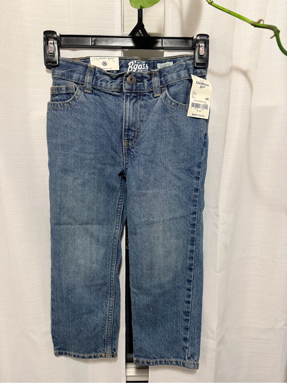 NWT-Size 4R -OshKosh B'gosh Kids' Blue Straight Denim Jeans